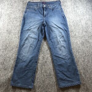 NYDJ Jeans Womens‎ 8 Blue Straight Leg Denim Made in USA Stretch M7604D8NW
